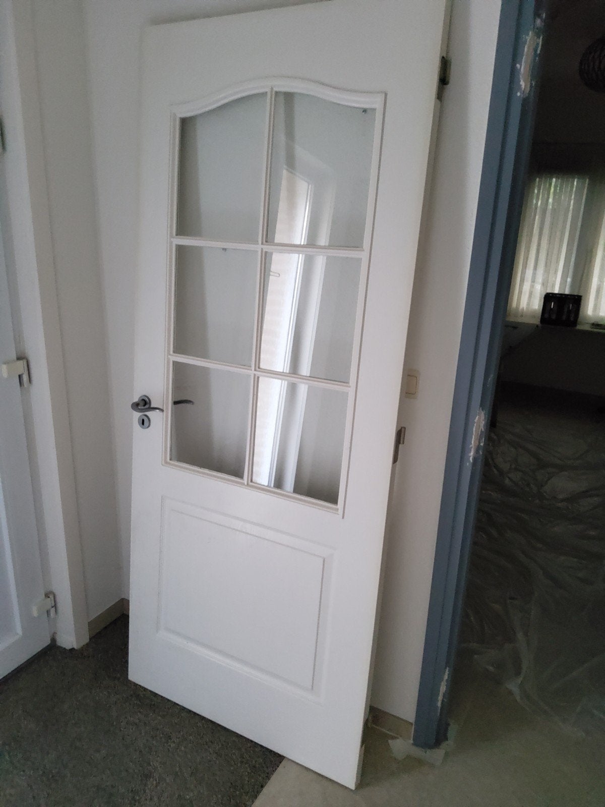 Porte blanche avec panneaux de verre, Enlèvement, Porte intérieure