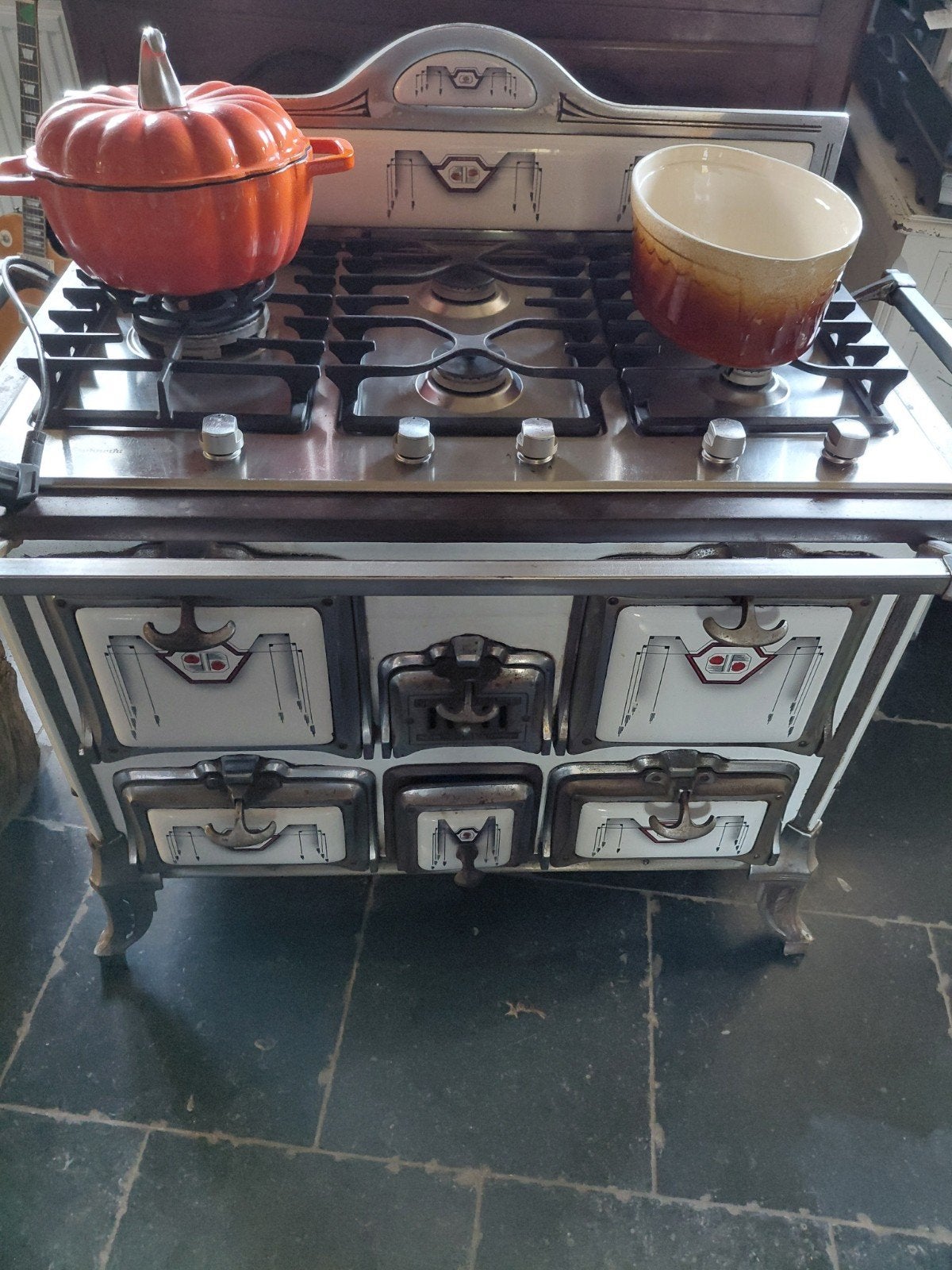 retro fornuis met ingebouwde gasplaat, Electroménager, Gaz, Enlèvement, Utilisé, 5 zones de cuisson ou plus