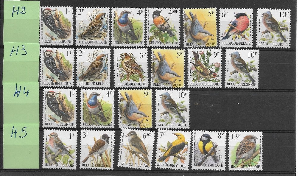 Belgie: REEKS VOGELS BUZIN. COMPLEET met gom en papier XX, Ophalen of Verzenden, Postfris, Postfris, Europa