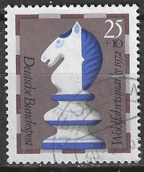 Allemagne Bundespost 1972 - Yvert 592 - Échecs (ST), Envoi, Affranchi