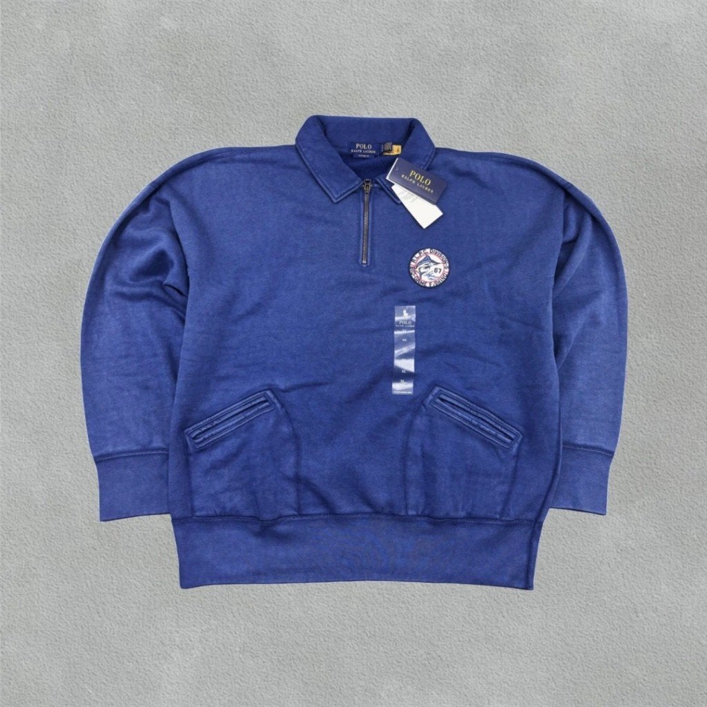 (641) Blauw Ralph Lauren Half Zip - Heren XL, Vêtements | Hommes, Pulls & Vestes, Neuf, Enlèvement ou Envoi, Bleu, Taille 56/58 (XL)