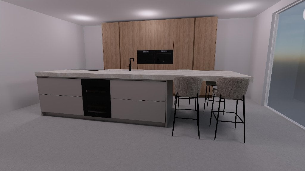 Showroomkeuken met ruim kookeiland Miele / Siemens / Quooker, Ophalen, Overige typen, Nieuw, Met kookeiland