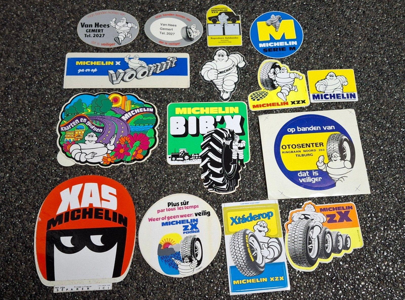 Grand lot d'autocollants : pneus de voiture | Mascotte Miche, Enlèvement ou Envoi, Comme neuf, Voiture ou Moto