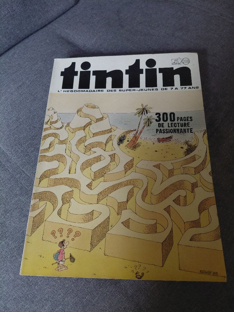 Recueil officiel du Journal Tintin (numéro 208), Envoi, Tintin, Utilisé, Livre ou Jeu
