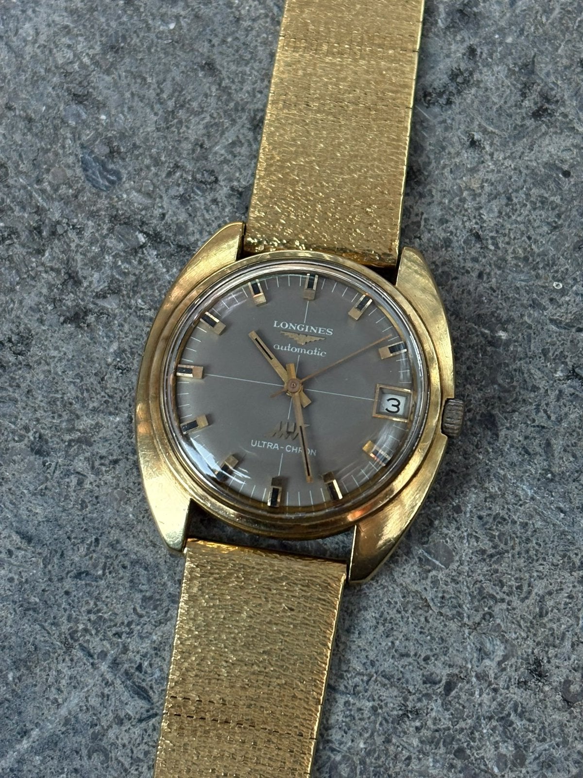 Longines Ultra-Chron 18kt goud, Enlèvement ou Envoi, Comme neuf, Or