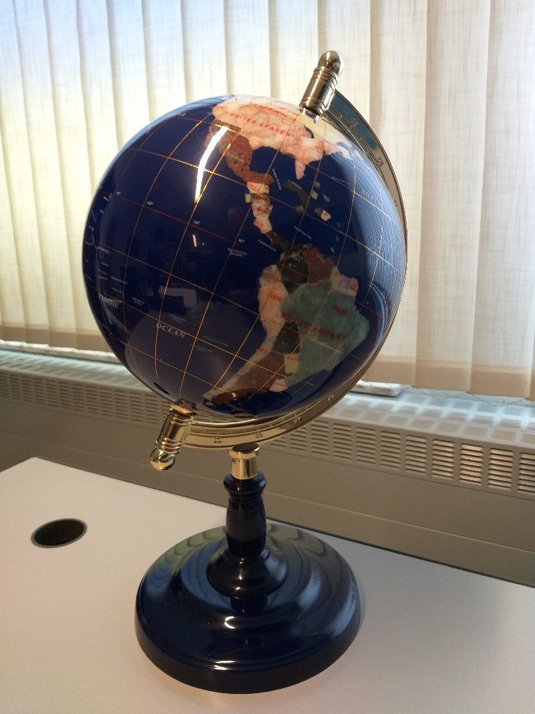 Wereldbol in laps lazuli en half-edelsteen - 220 mm, Ophalen of Verzenden, Nieuw