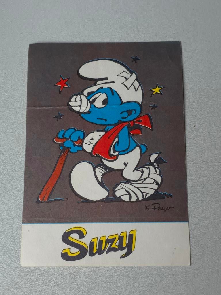 Autocollant Schtroumpf blessé Suzy, Envoi, Comme neuf, Autres Schtroumpfs, Autres types
