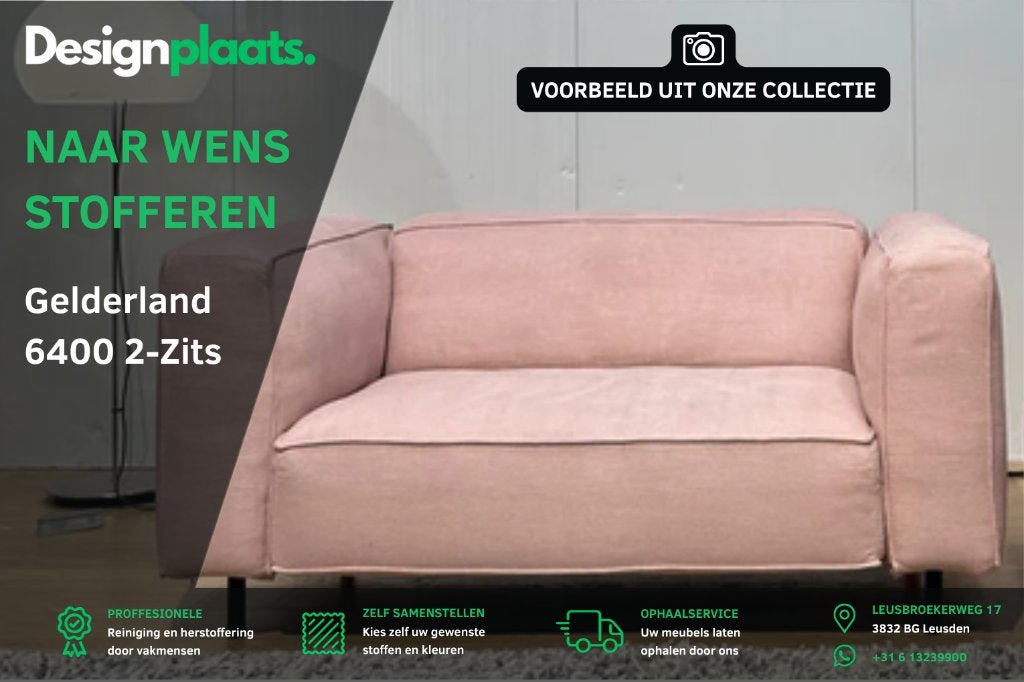 Gelderland 6400 2-Zits Bank – Stoffeer naar wens €1.999, 150 tot 200 cm, 75 tot 100 cm, Ophalen of Verzenden, Rechte bank