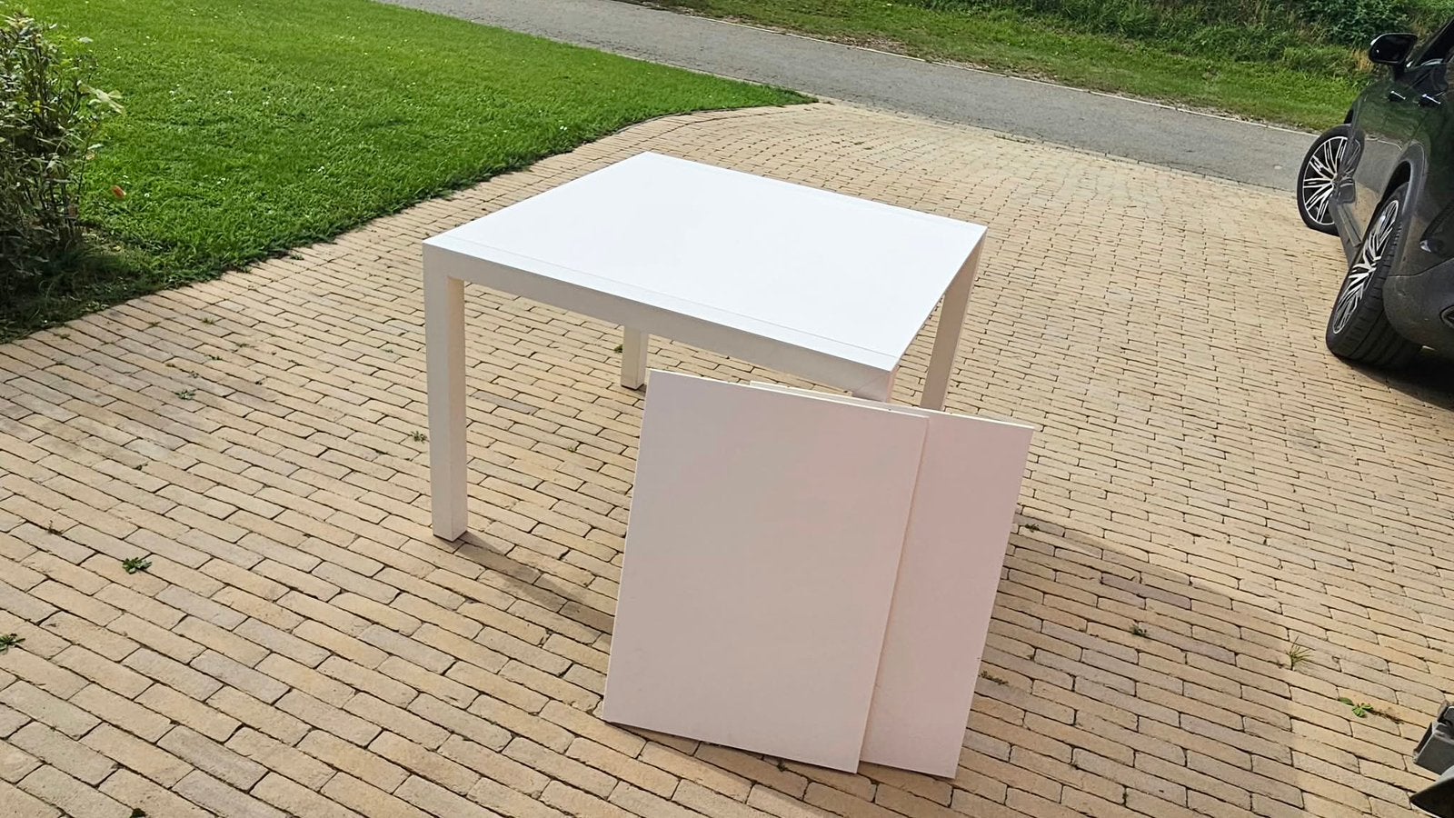 Table de salle à manger blanche, 100 à 150 cm, Italiaans Design, Comme neuf, Enlèvement