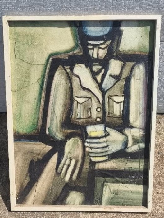 Huile sur panneau signe rudi pillen, Enlèvement ou Envoi, Panneau