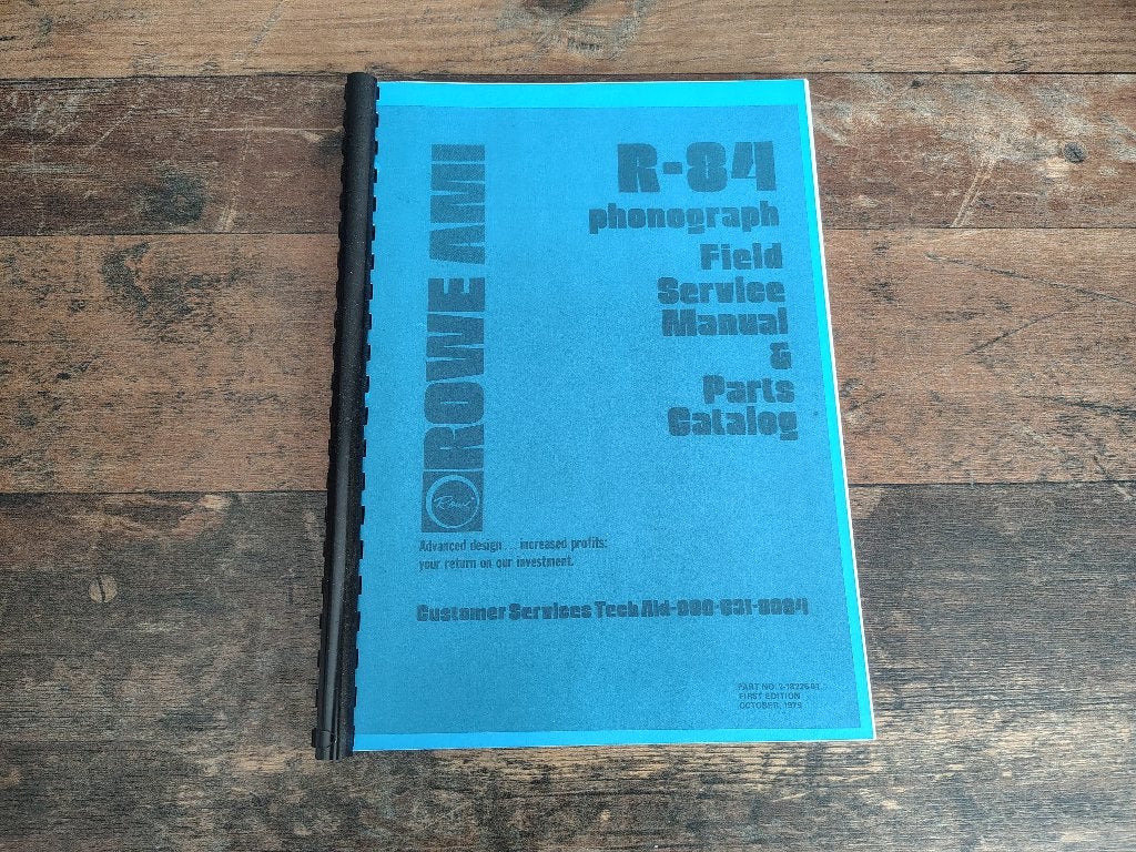 Service Manual: Rowe-AMI R84 (1979) jukebox nieuw !!, Verzenden, Ami