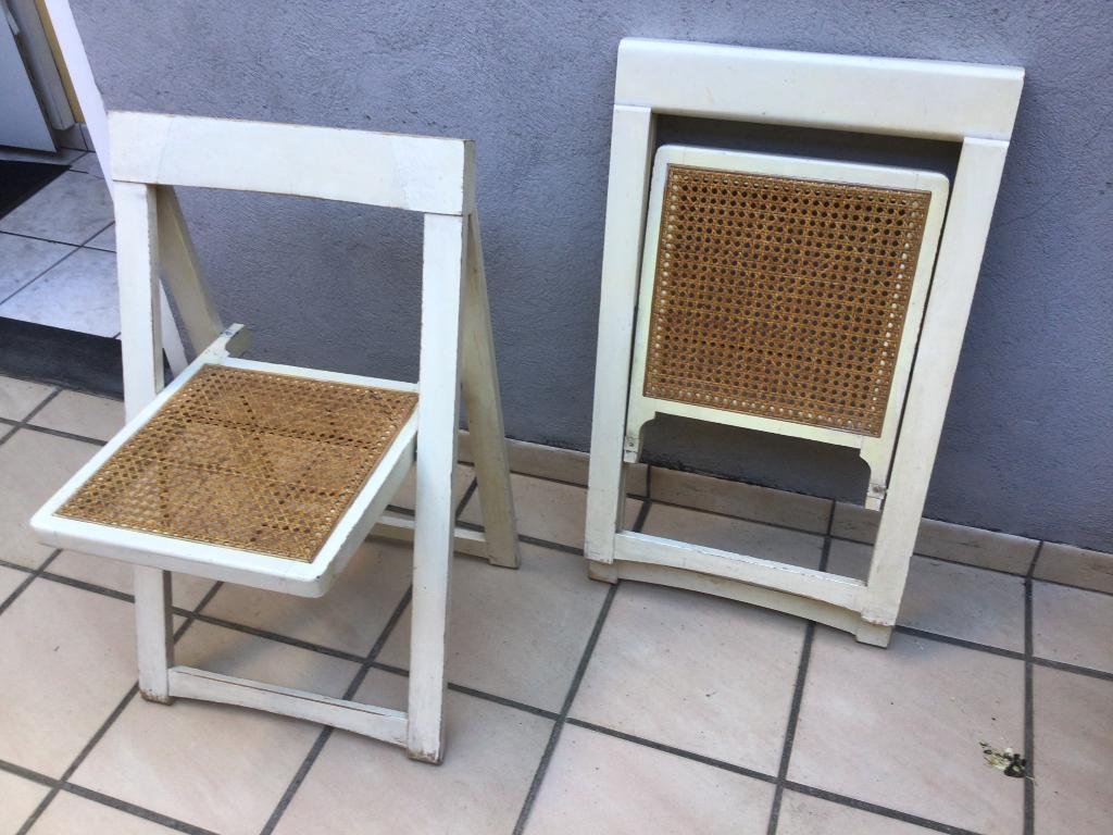 2 chaises pliantes cannelées, Maison & Meubles, Chaises, Yougoslavia, Deux, Enlèvement, Utilisé