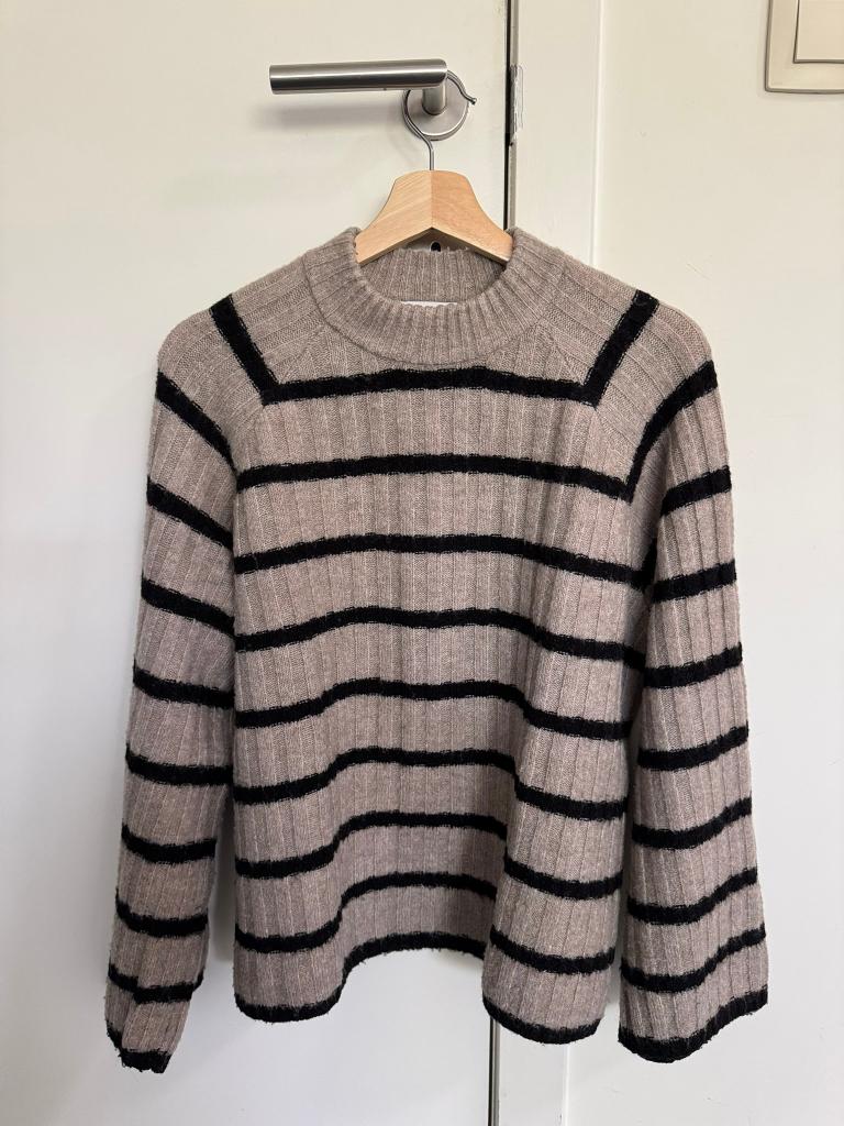 Gestreepte trui beige zwart b.young maat S, Enlèvement ou Envoi, Comme neuf, B.Young, Taille 36 (S)