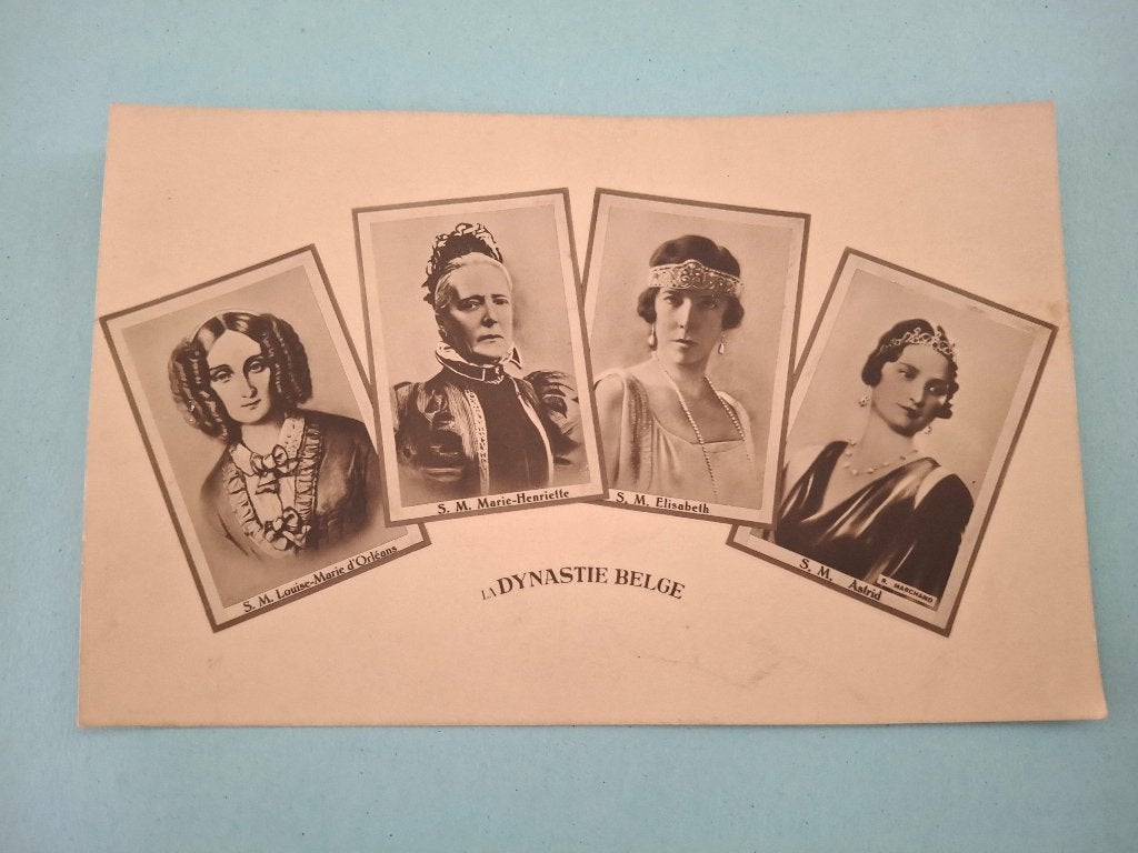 de 4 Belgische Koninginnen postkaart, Verzenden, Gebruikt, Kaart, Foto of Prent