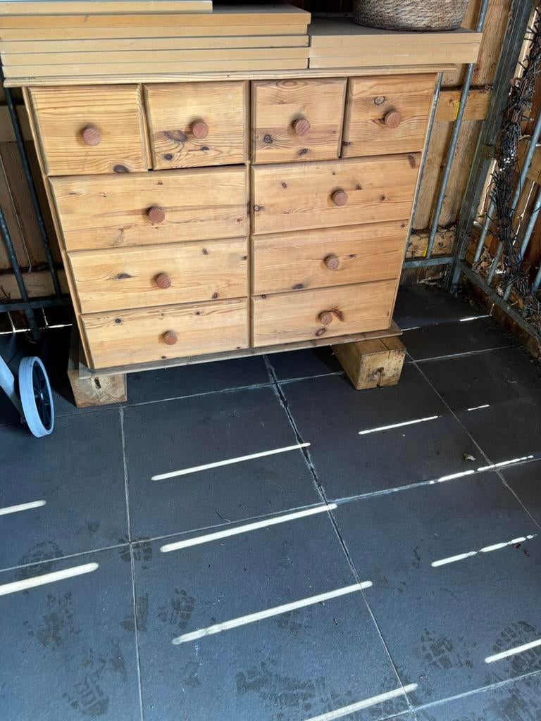 Grenen kast, Ophalen, Minder dan 50 cm, Gebruikt, 5 laden of meer