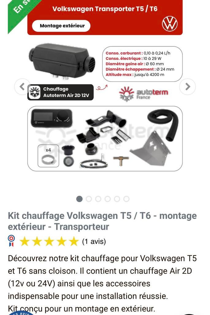 Chauffage Autoterm 2D pour vw T5/T6, Enlèvement ou Envoi, Neuf