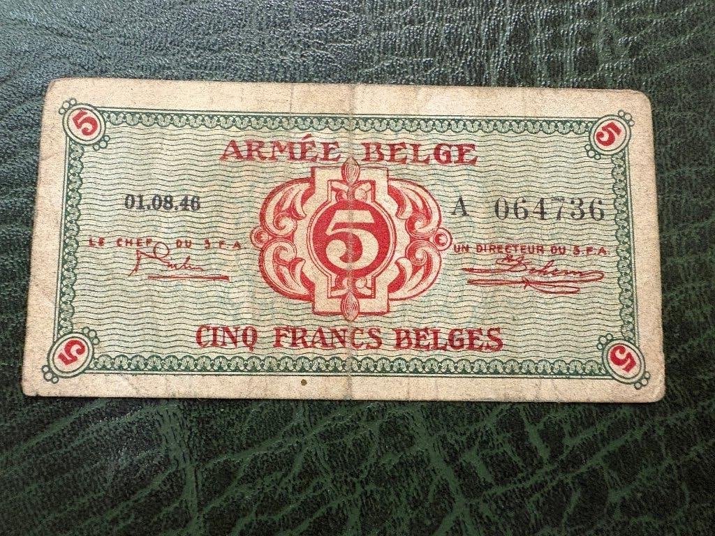 Bankbiljet Belgisch leger 5 Frank, Enlèvement ou Envoi, Billets en vrac