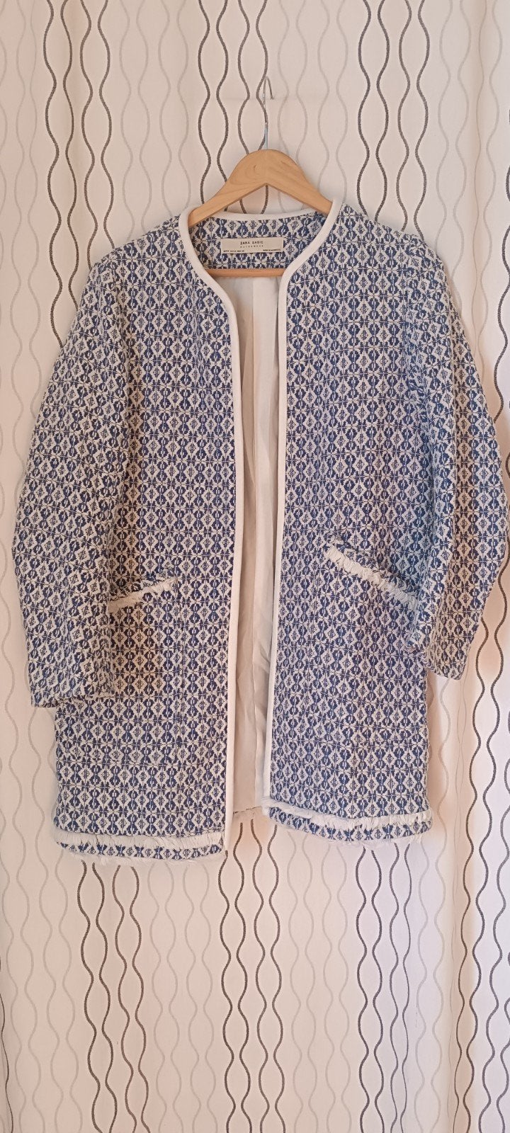 Blauw-witte blazer * Zara Basic* M, Ophalen of Verzenden, Blauw