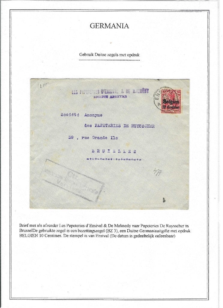 Duitse zegel met opdruk Malmedy, Ophalen of Verzenden
