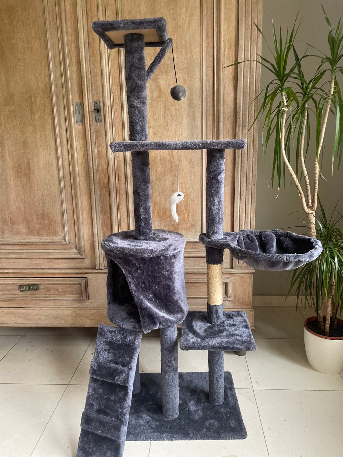 Arbre à chat en très bon état 1m38, Dieren en Toebehoren, Krabmeubelen, Zo goed als nieuw, Ophalen