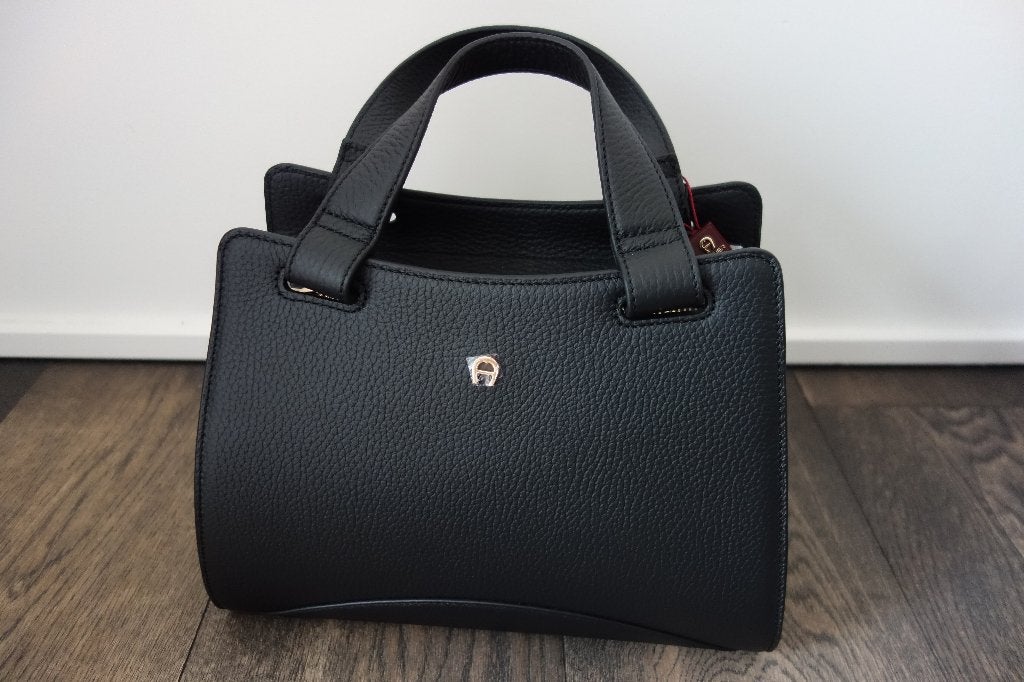 Sac "Selma" cuir noir "AIGNER", Envoi, Neuf, Noir