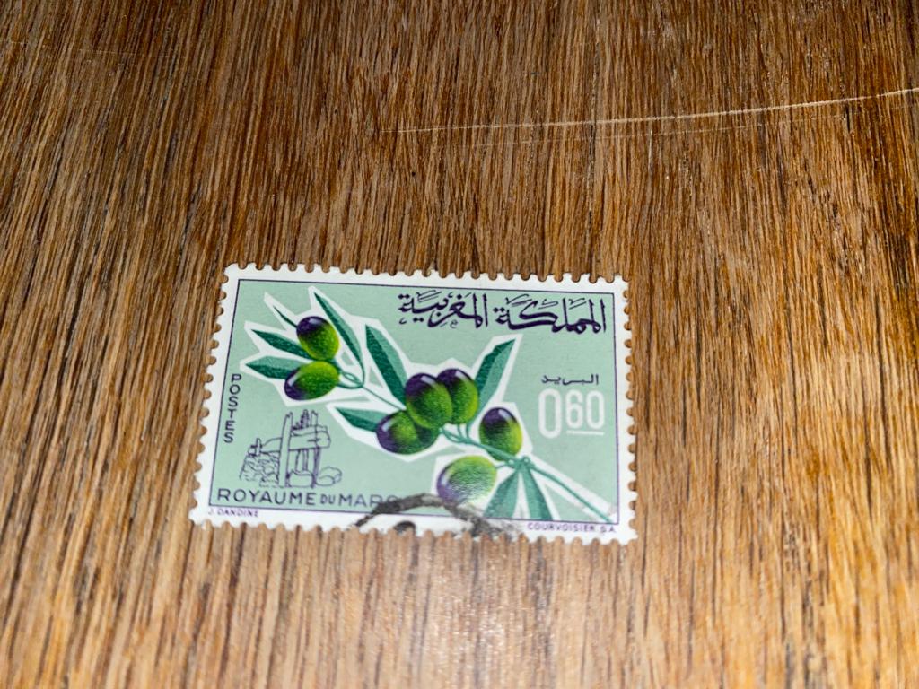 Marokko postzegel 0,60 takje van olijfboom J. Dandine ZG st, Verzenden, Marokko, Gestempeld