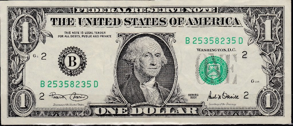 USA  1 DOLLAR SERIES 2001 FDC, Postzegels en Munten, Ophalen of Verzenden, Noord-Amerika, Los biljet