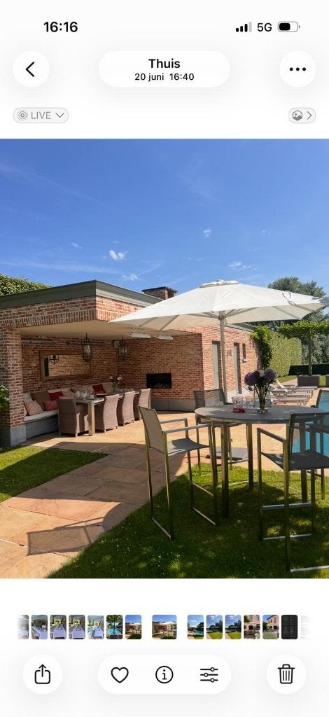 Bar- eettafel met 4 hoge stoelen, Tuin en Terras, Ophalen, Gebruikt, Tuinset, Eettafel