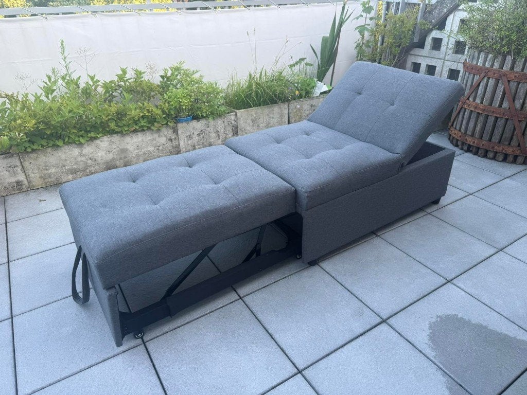 Canapé-lit ottoman convertible 4 en 1 — Comme neuf, Maison & Meubles, 75 à 100 cm, Moins de 150 cm, Enlèvement, Une personne