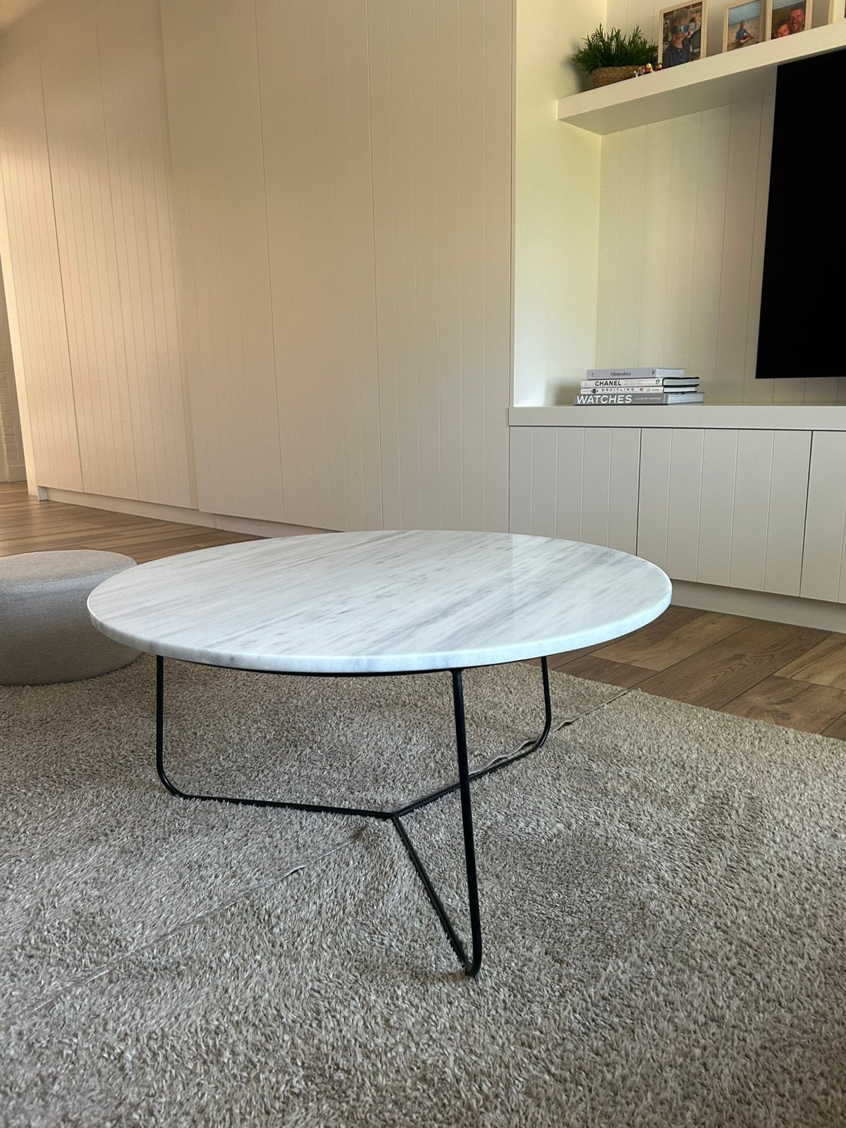 Marmeren salontafel, Huis en Inrichting, Ophalen, Gebruikt, Rond, 5 – 50