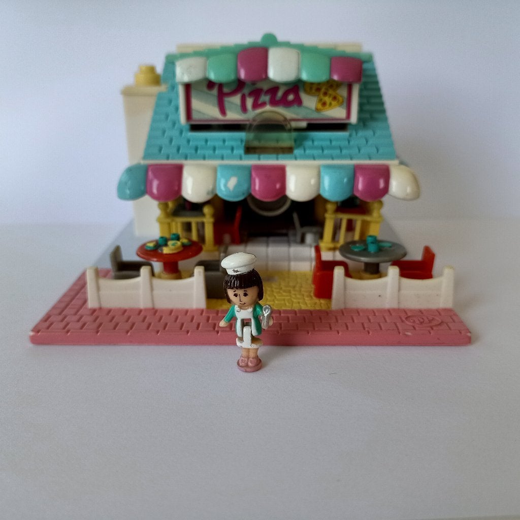 Pizzeria vintage Polly Pocket Pollyville Bluebird 1993, Collections, Jouets miniatures, Utilisé, Enlèvement ou Envoi