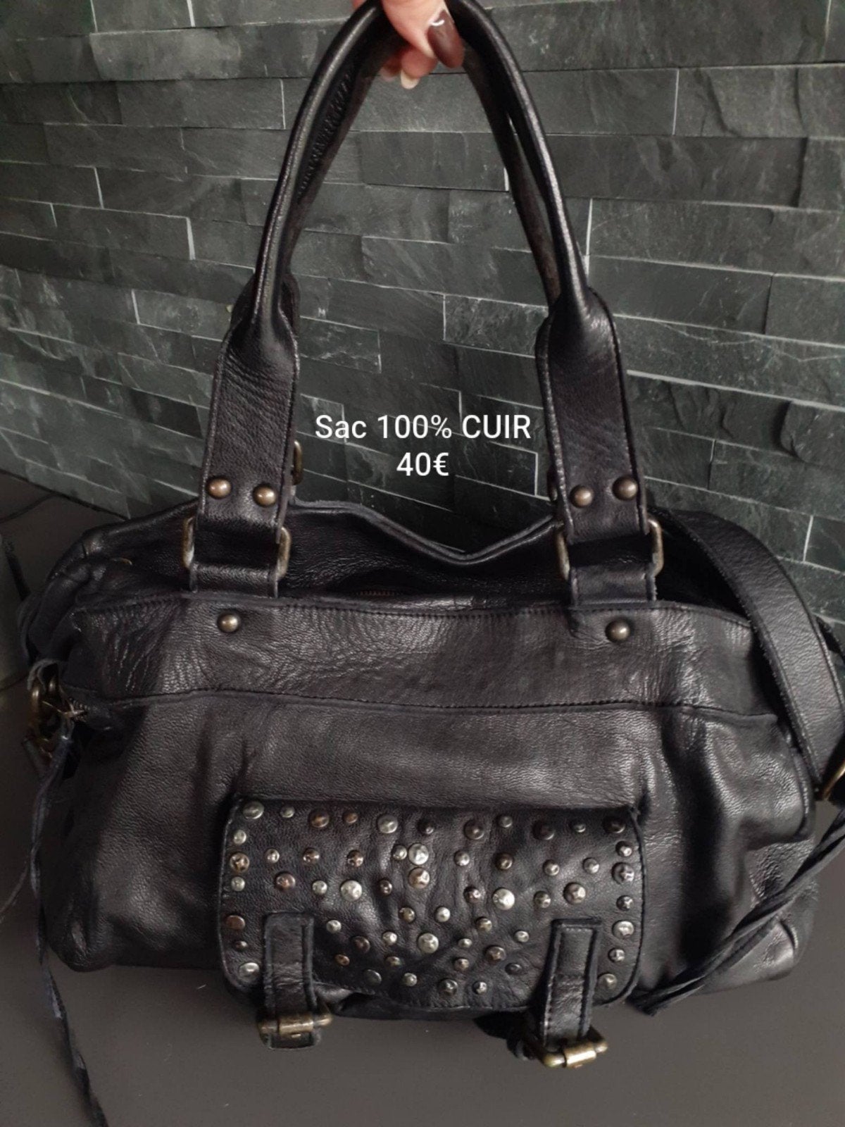 SAC 100% CUIR, Enlèvement, Noir