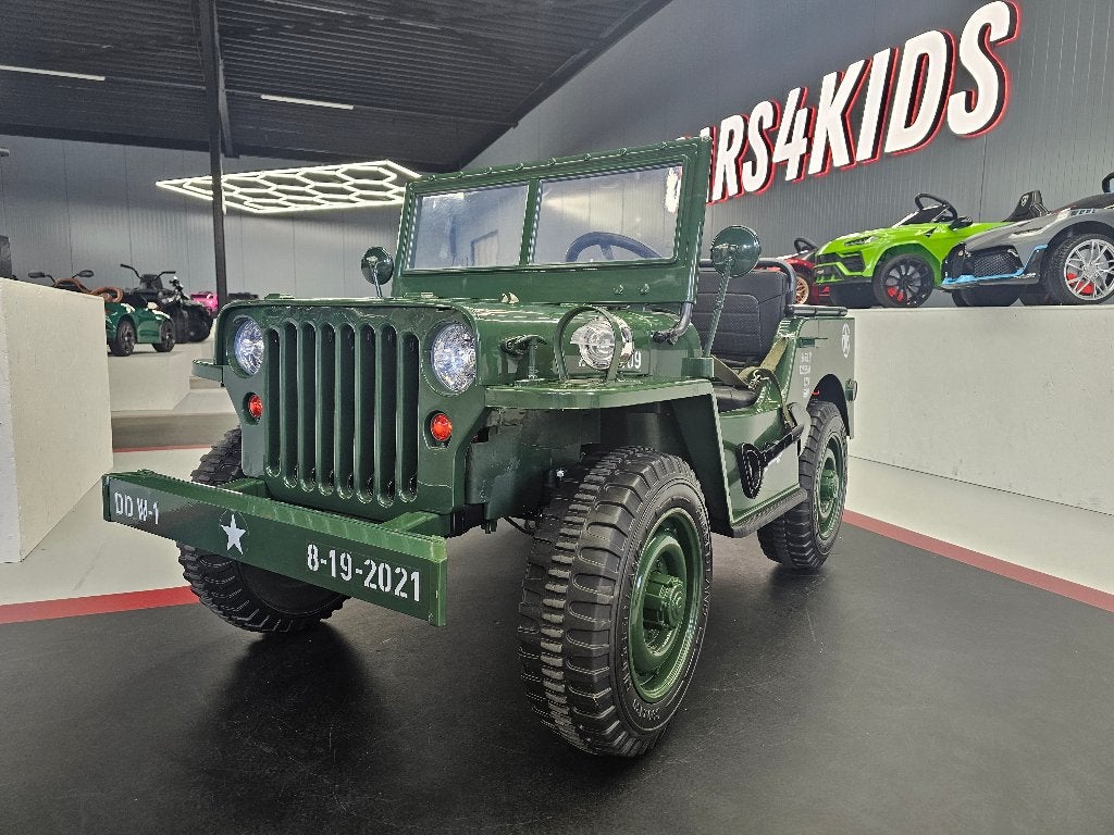 Willy Kinderjeep - 24 volt - 3 pers. - leren zit - met RC, Enlèvement ou Envoi, Neuf, Télécommande
