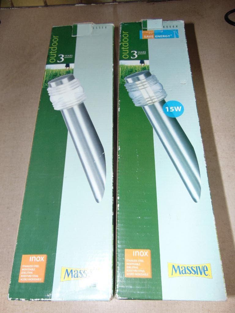 Buitenlampen Massive Essex nieuw, Inox, Minder dan 50 watt, Wandlamp, Nieuw