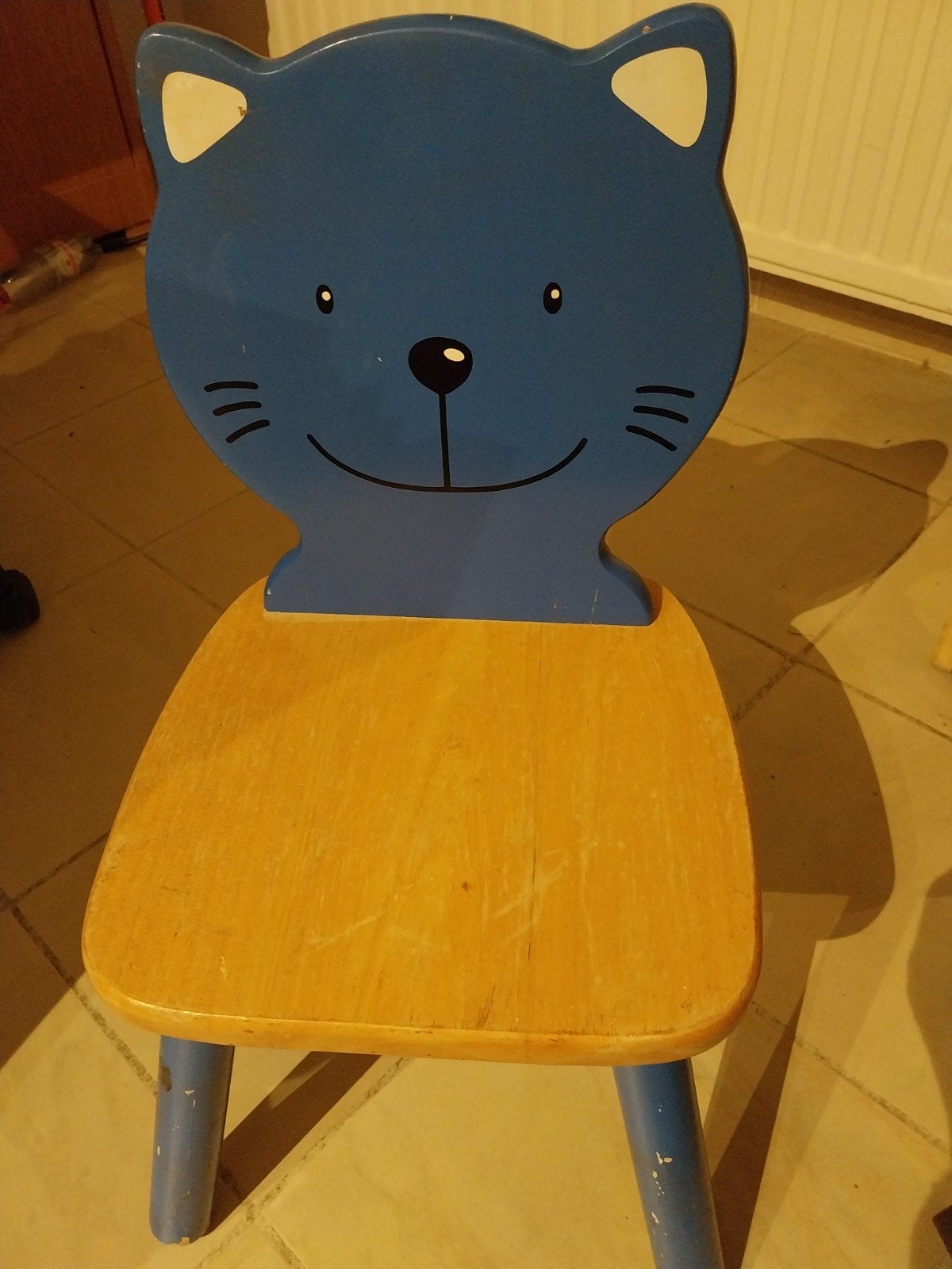 chaise poupon en bois., Enlèvement, Utilisé, Bleu, Bois
