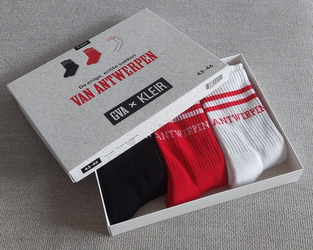 Gazet van Antwerpen x Kleir sokken – Nieuw!, Ophalen, Nieuw, Maat 43 t/m 46