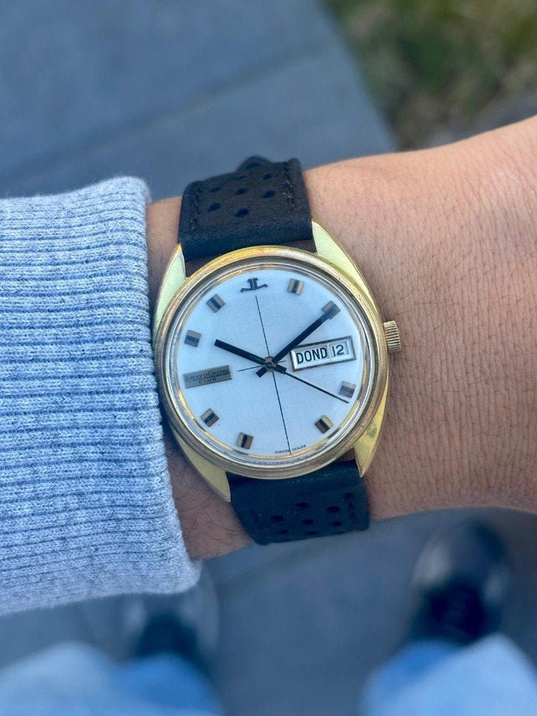 Jaeger Lecoultre Club, Handtassen en Accessoires, Horloges | Heren, Ophalen, Leer, Polshorloge, Zo goed als nieuw