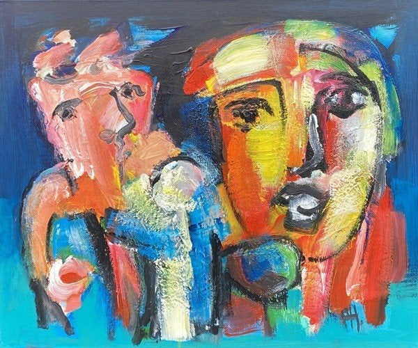 Kunsthandel Gennep - "Hoopvol", Antiek en Kunst, Ophalen of Verzenden, Handgeschilderd, Acrylverf