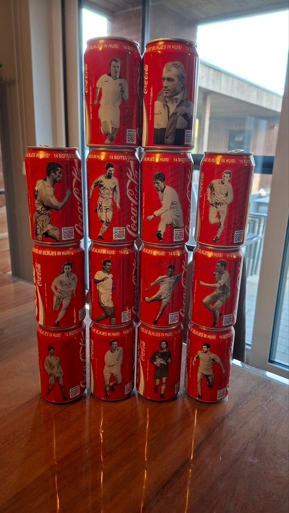 14 lege Coca-Cola blikjes - Belgische ploeg - WK94- COMPLEET, Verzamelen, Ophalen of Verzenden