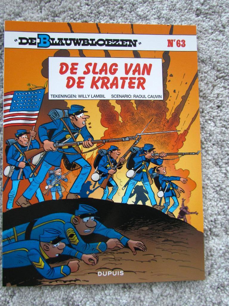 Strip De Blauwbloezen nr. 63 'De Slag van de krater', Lambil-Cauvin, Eén stripboek, Nieuw, Ophalen of Verzenden