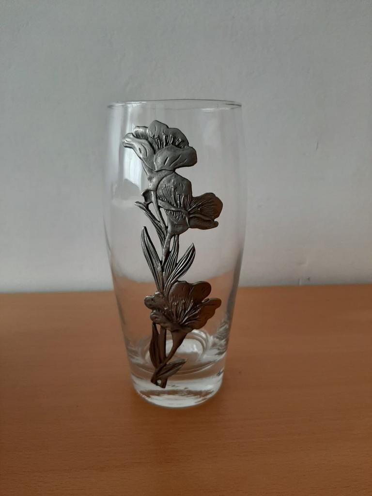 Prachtige antiek kristallen vaas met Tin (Nieuw), Antiek en Kunst, Ophalen of Verzenden