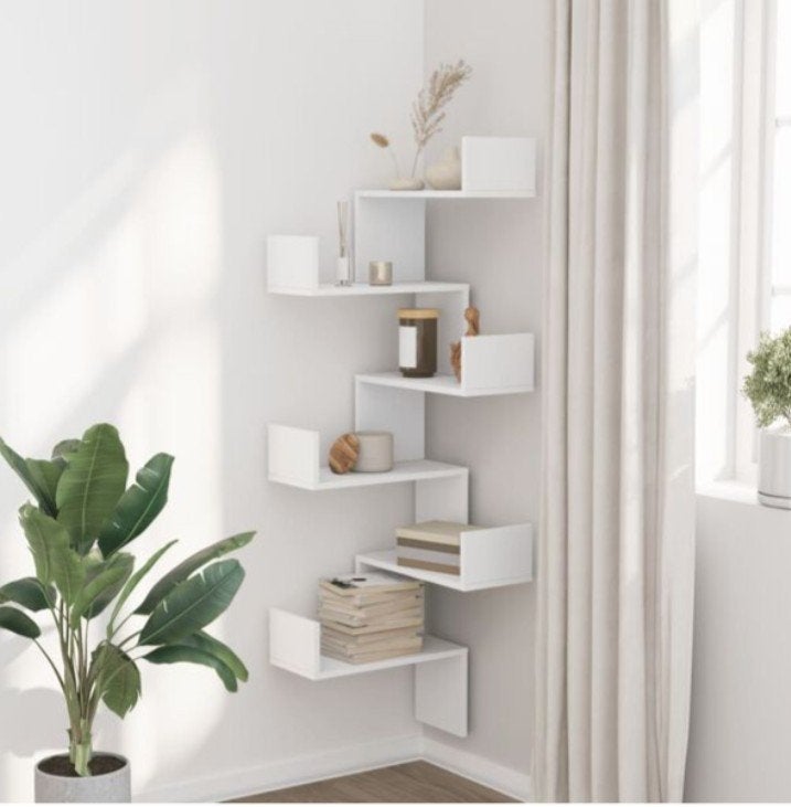 2x Wandrek hoek wit (vidaxl) - nieuw, Huis en Inrichting, Ophalen, Nieuw
