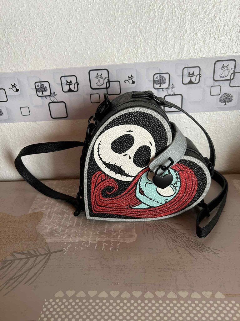 Sac cœur Jack Skellington et Sally, Enlèvement, Comme neuf, Noir, Autres marques