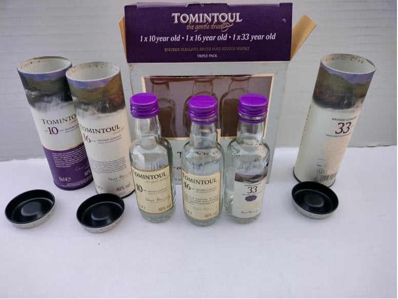 Blikken koker sterke drank verzamelen + Tomintoul whisky, Enlèvement ou Envoi, Comme neuf, Autre, Autres marques