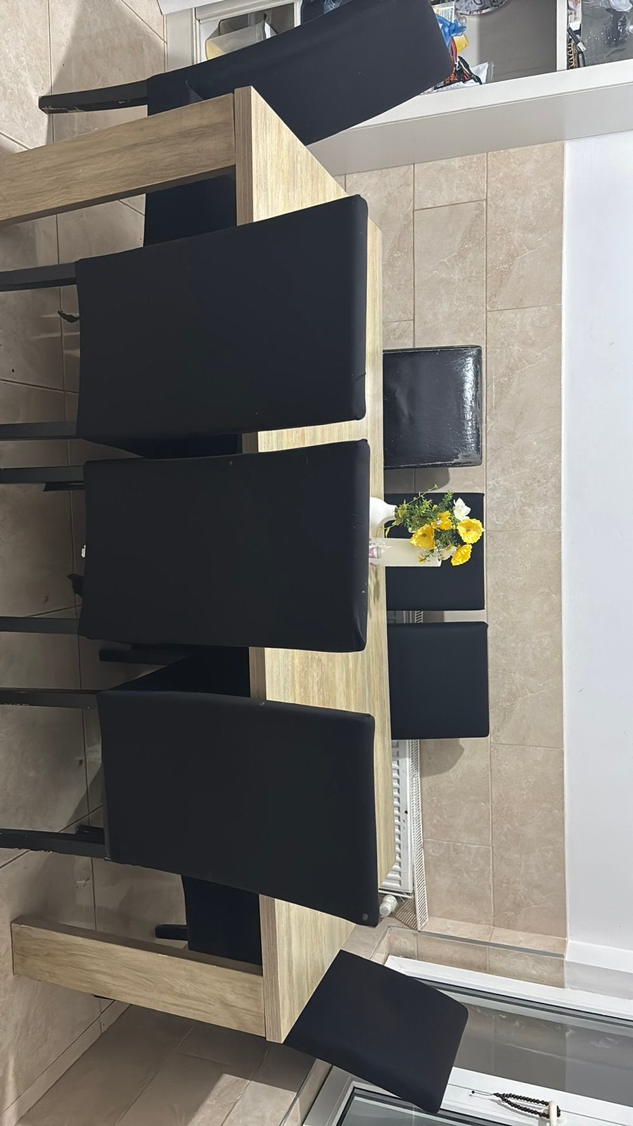 Eettafel met 8 stoelen VANDAAG OPHALEN €50, Ophalen, Gebruikt, 100 tot 150 cm, 200 cm of meer