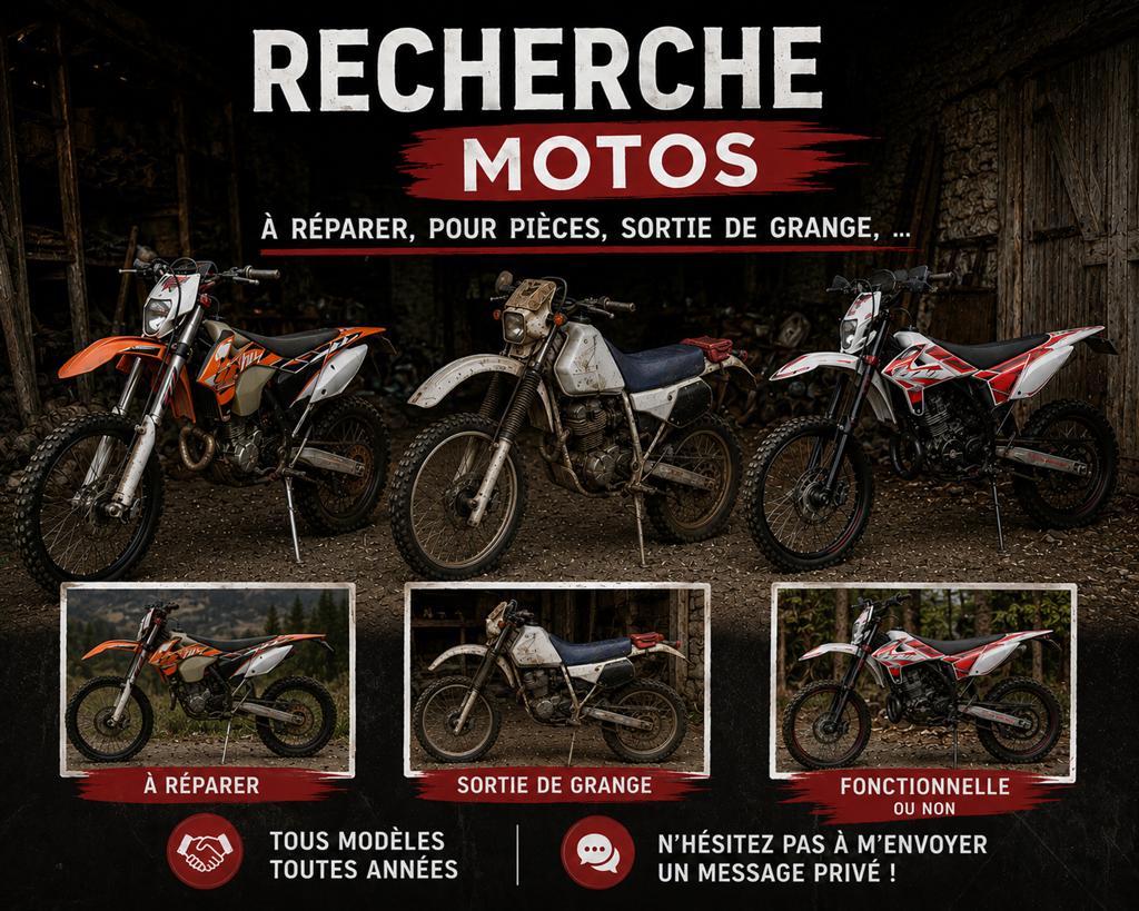 Op zoek naar motorfietsen om te repareren, naar onderdelen,, Motoren, Particulier, Enduro