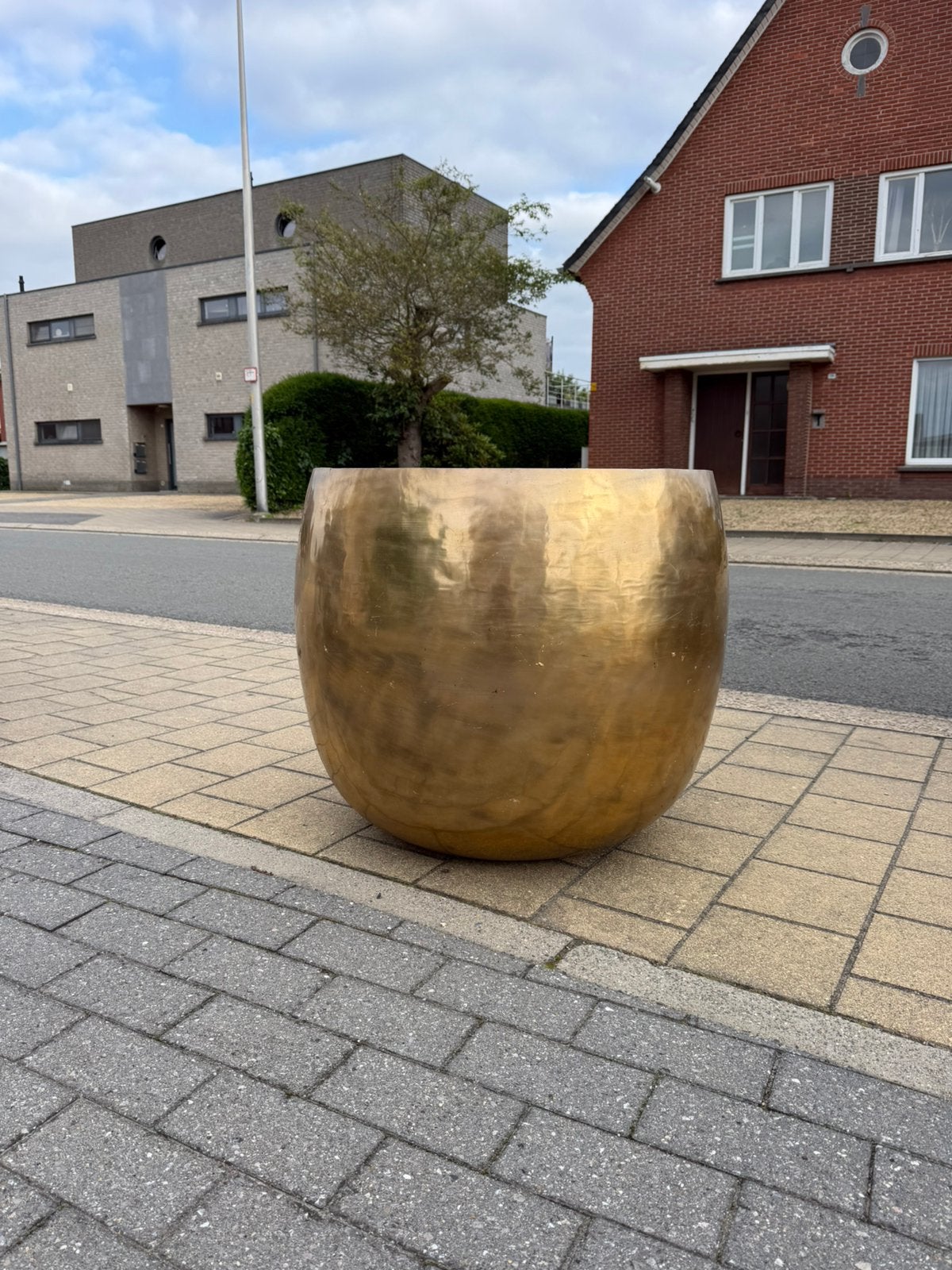 Belle jardinière cuivre doré, jardinière, patio, jardin, Jardin & Terrasse, Enlèvement, Comme neuf