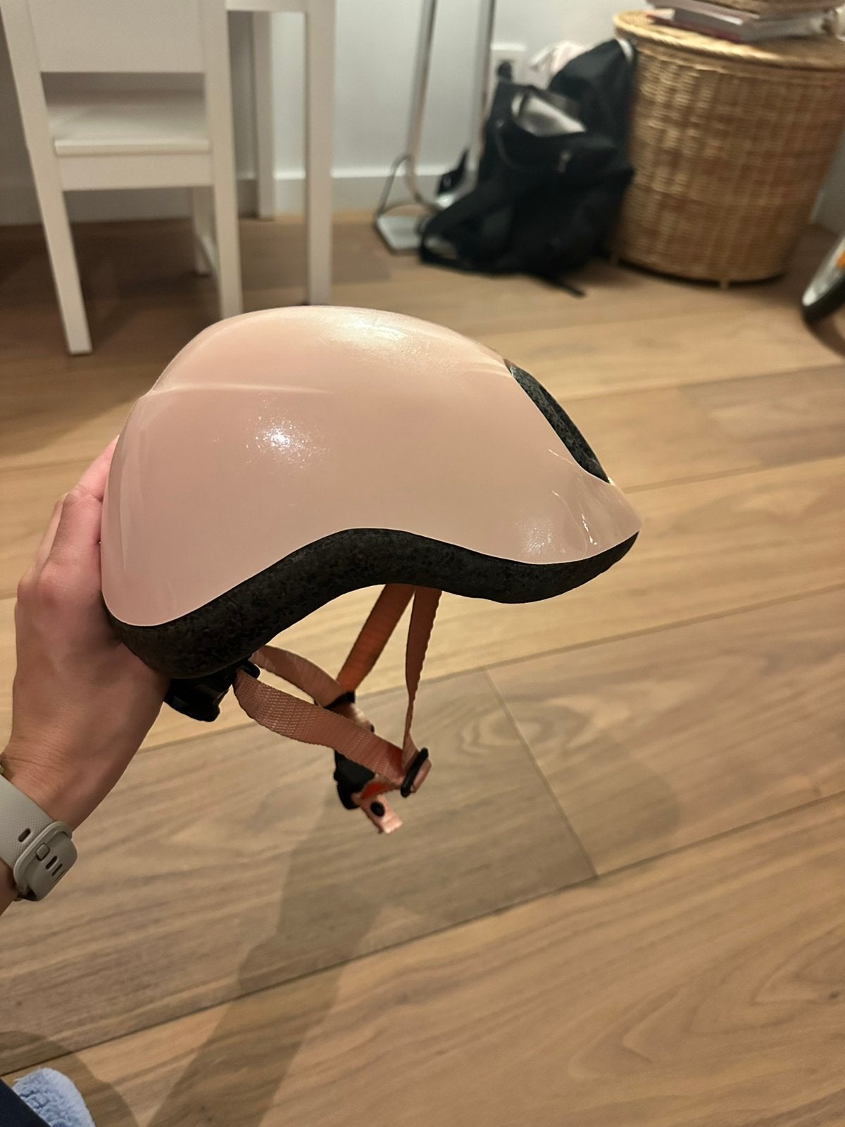 Fietshelm roze baby-peuter Decathlon, Fietsen en Brommers, Fietsaccessoires | Fietshelmen, Ophalen, Gebruikt