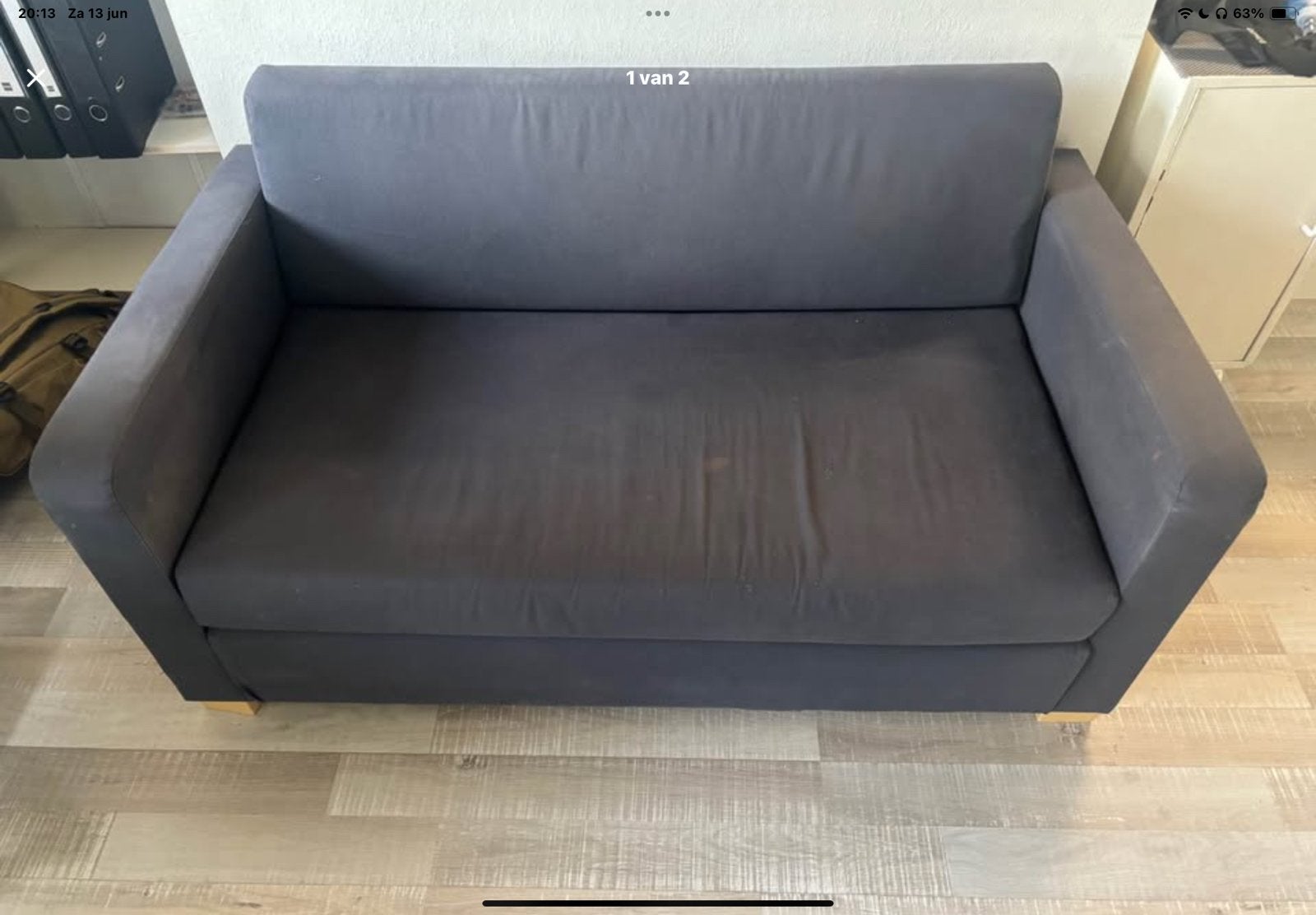 Zetelbed, Ophalen, Tweepersoons, 200 cm, Grijs