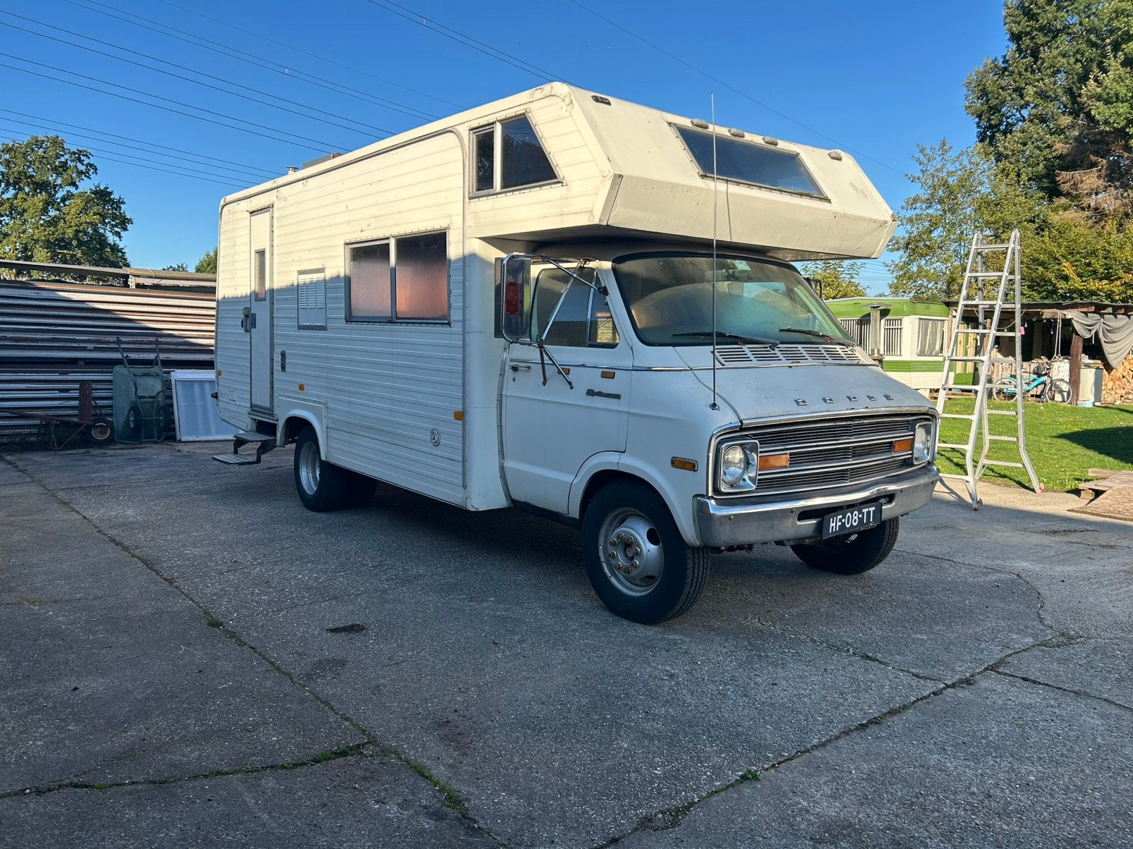 Dodge camper 5,8 ltr v8 LPG 1979inr. oude auto of motor mog., Particulier, Automaat, LPG